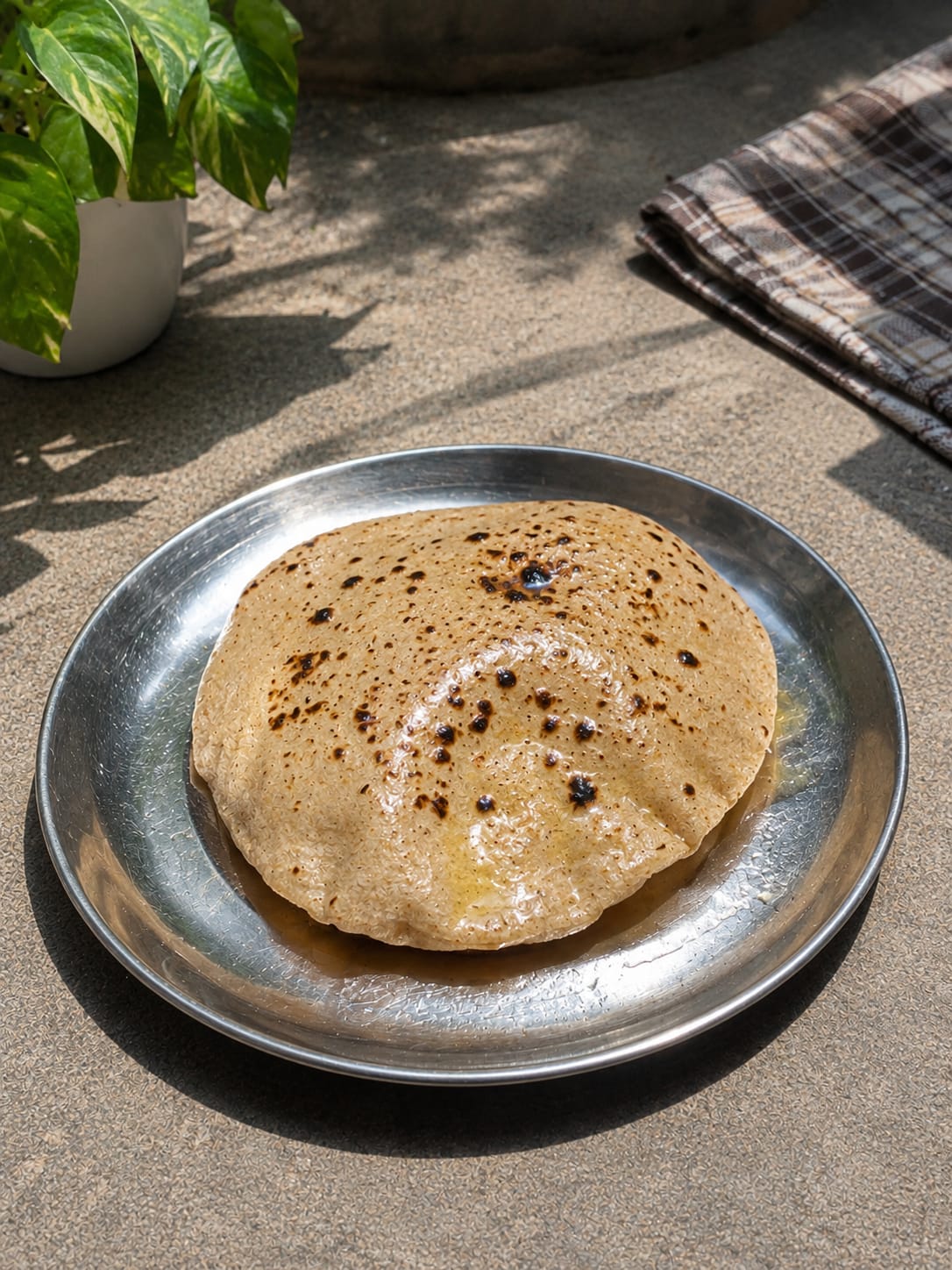 Roti, hot off the tawa